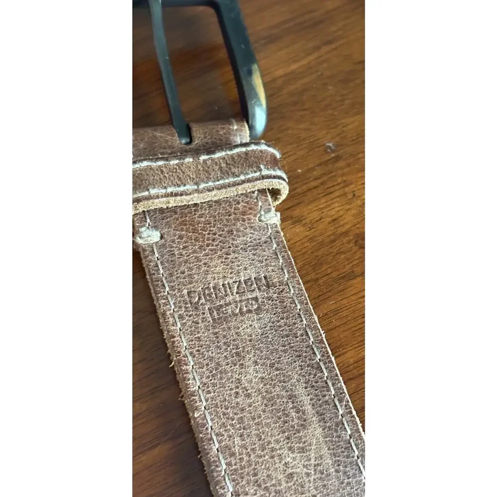 Levis Denizen Brown Genuine Leather Work Belt Mens M 32 34 36